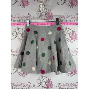 Janie and Jack skirt polka dot Gray Circle Skirt with Pink, Green & Black Dots